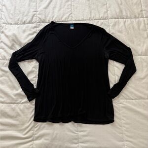 Old Navy Black Long Sleeve V-Neck Top